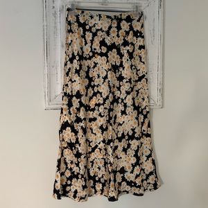 Realization silk midi skirt